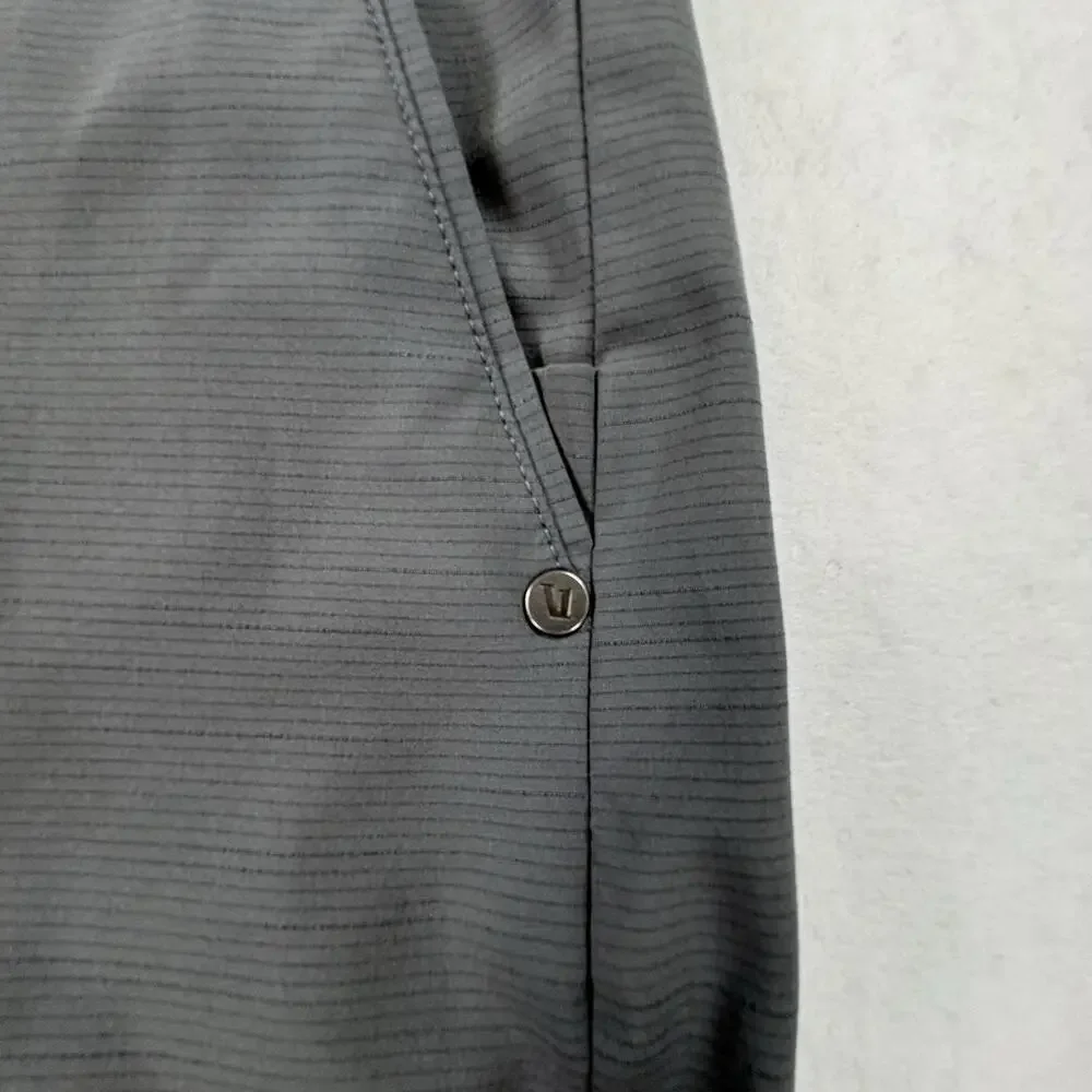 Vuori Meta Shorts Mens 36 Gray Stripe 8 Inseam Stretch Tech Golf Casual V399